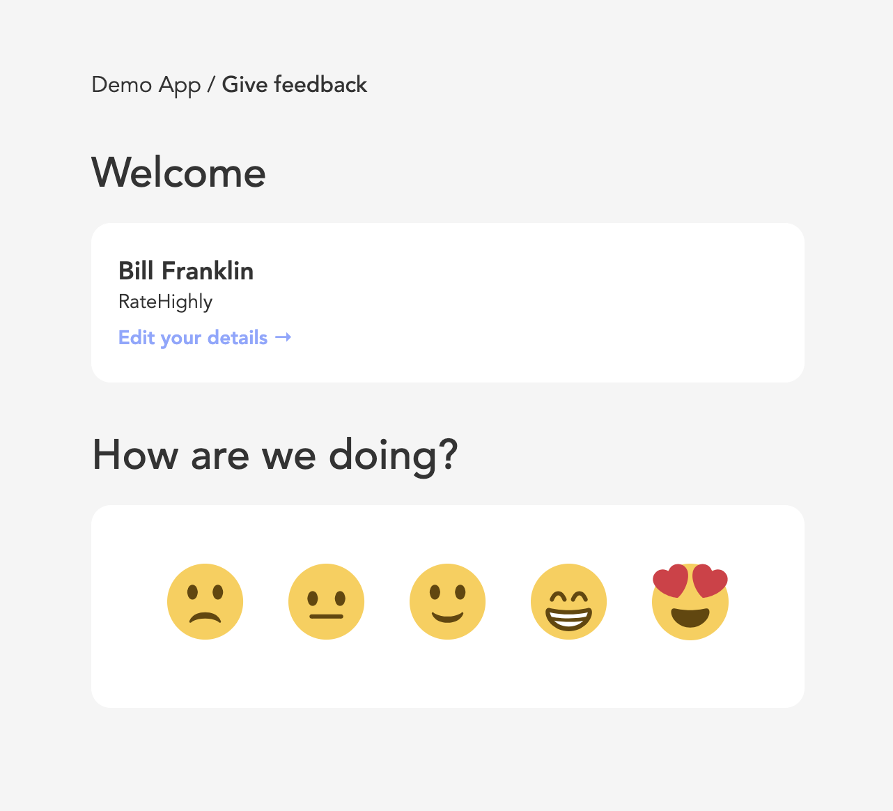 Give Feedback page